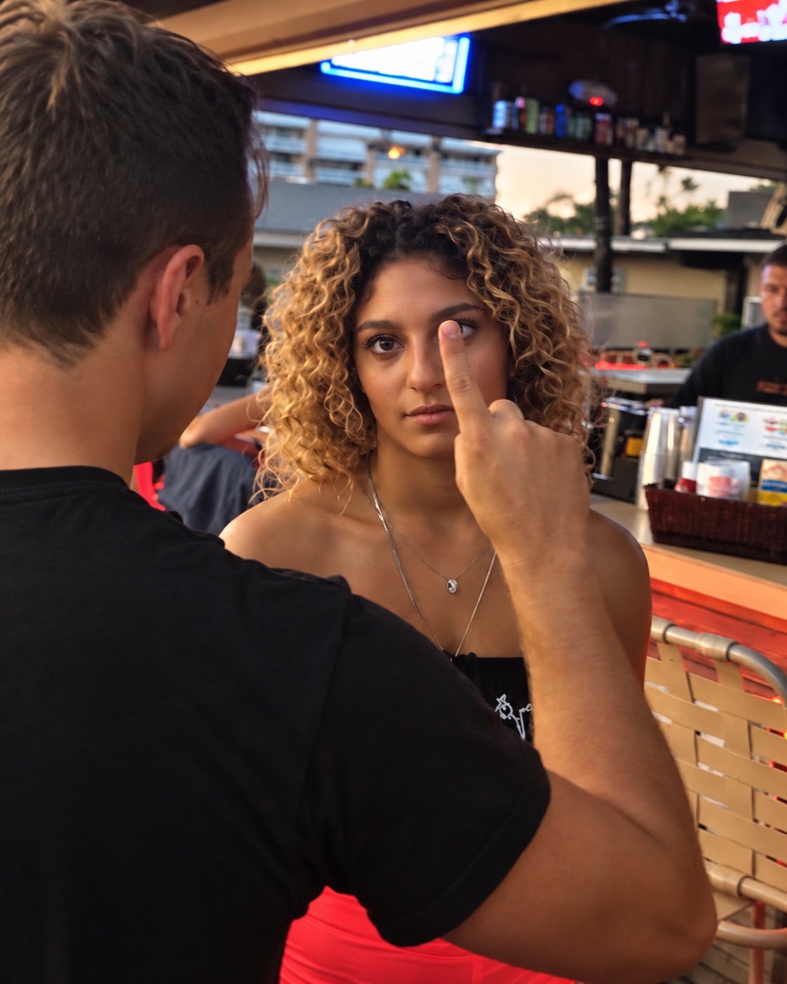 AI-enhanced photo of Tyler guiding a participant’s focus.